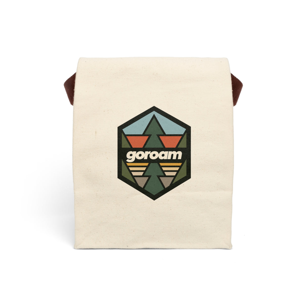 GoRoam Mountain Canvas Lunch Bag — Retro Outdoor Insulated Lunch Tote