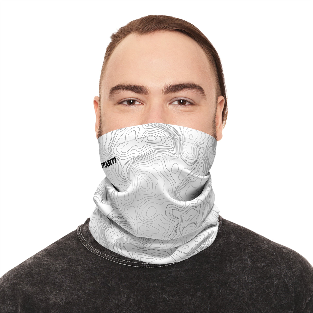 Neck Gaiter — Topo Contour Pattern Lightweight Face Shield