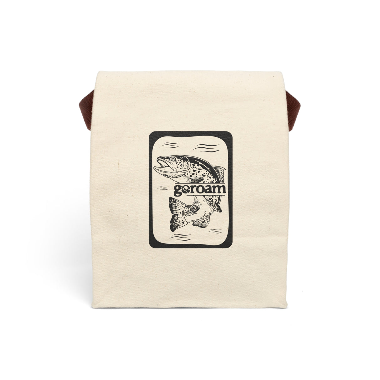 GoRoam Mountain Canvas Lunch Bag — Retro Outdoor Insulated Lunch Tote Trout Design