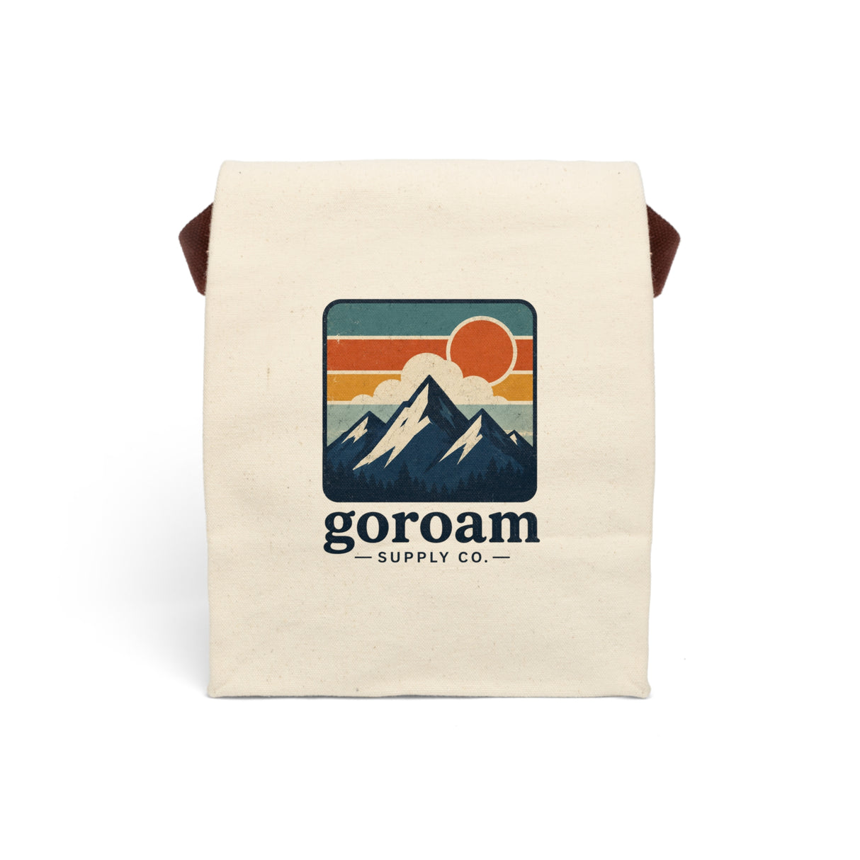 GoRoam Mountain Canvas Lunch Bag — Retro Outdoor Insulated Lunch Tote