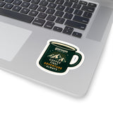 GoRoam sticker applied to water bottle - weatherproof outdoor adventure decal