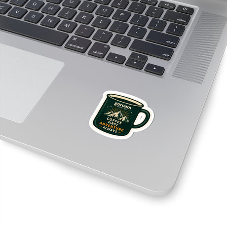 GoRoam sticker applied to laptop - durable waterproof adventure vinyl decal