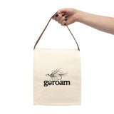 Canvas Lunch Bag — Outdoor Picnic Tote with Fly Fishing Graphic