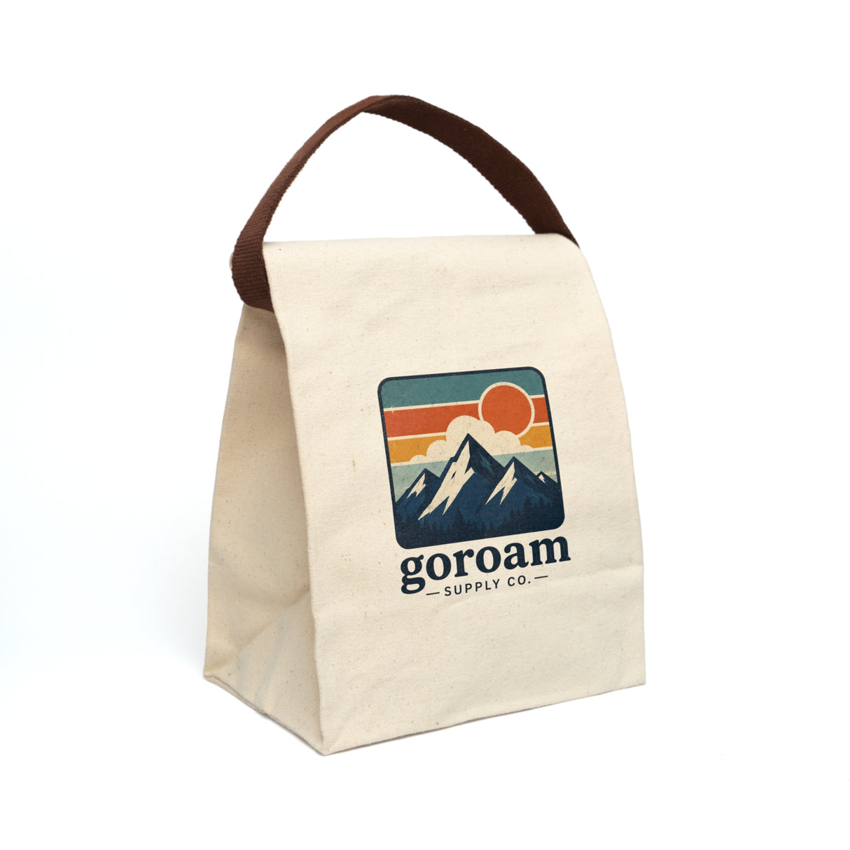 GoRoam Mountain Canvas Lunch Bag — Retro Outdoor Insulated Lunch Tote