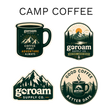 GoRoam Adventure Collections Sticker Pack - waterproof vinyl outdoor sticker bundle, Camp Coffee design