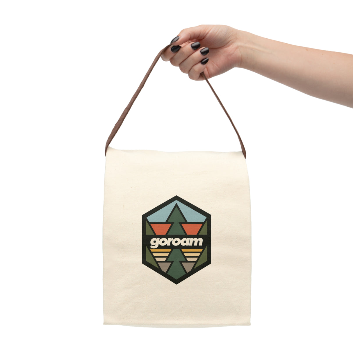 GoRoam Mountain Canvas Lunch Bag — Retro Outdoor Insulated Lunch Tote