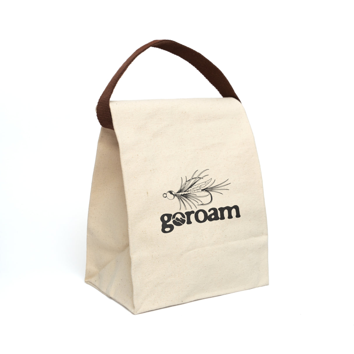 Canvas Lunch Bag — Outdoor Picnic Tote with Fly Fishing Graphic